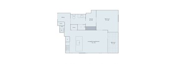 1 bed 1 bath floor plan