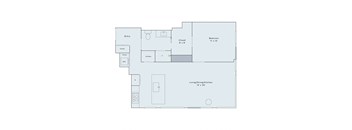 1 bed 1 bath floor plan
