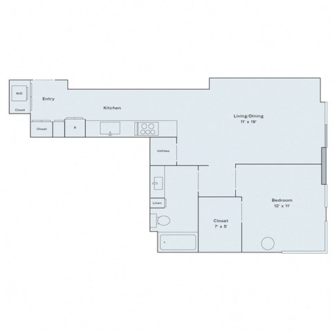 1 bed 1 bath floor plan