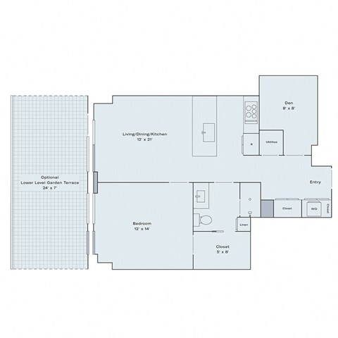 1 bed 1 bath floor plan