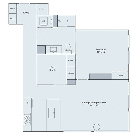 1 bed 1 bath floor plan