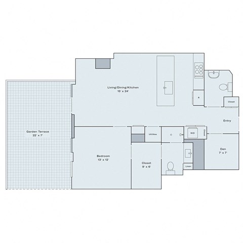 1 bed 1 bath floor plan