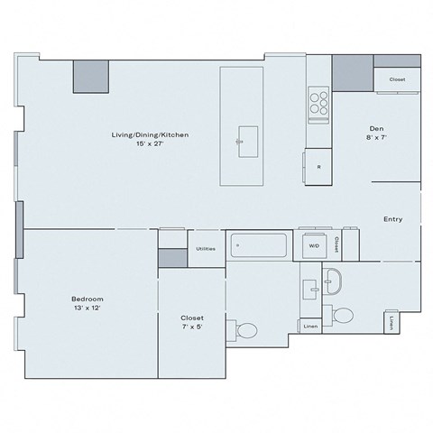 1 bed 1 bath floor plan