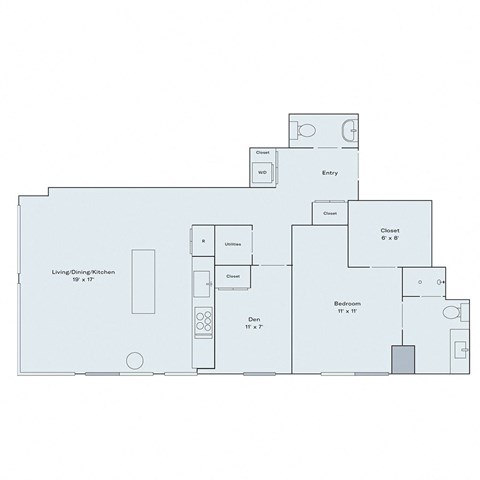 1 bed 1 bath floor plan