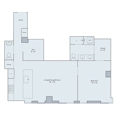 1 bed 1 bath floor plan