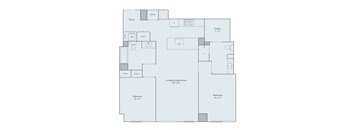 2 bed 2 bath apartment floor plan