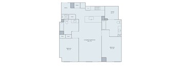 2 bed 2 bath apartment floor plan