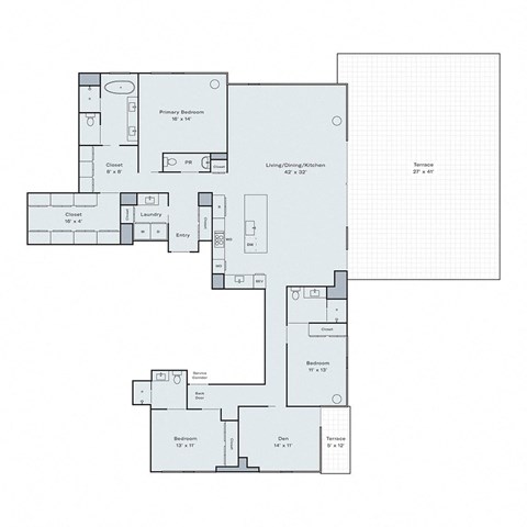 3 bed 3.5 bath floor plan