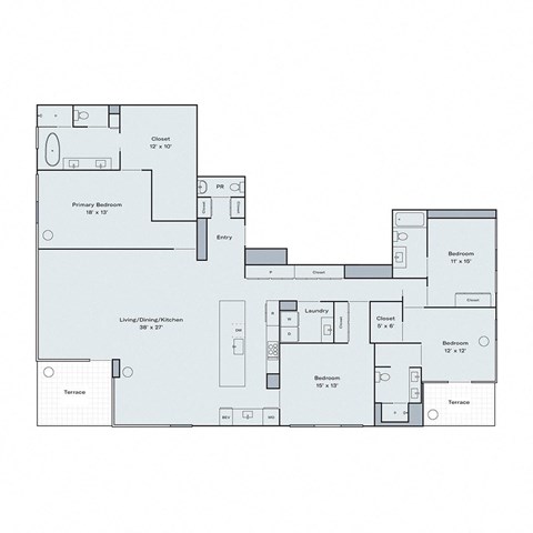 4 bed 3.5 bath floor plan