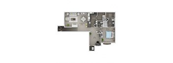 village green of rochester 1 bed 1.5 bath floor plan