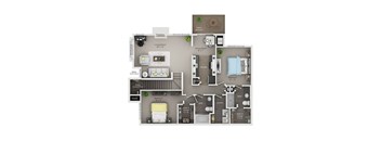 village green of rochester 2 bed 2 bath floor plan
