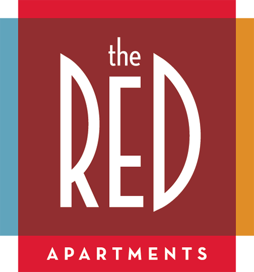 The image is of a poster for "The Red Apartments".