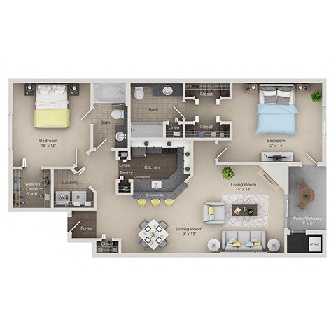 village green of rochester hills mi apartments for rent floor plan 2 bed 2 bath