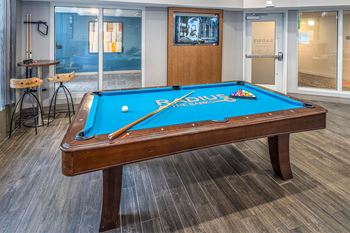 radius at the banks apartments billiards table in the club room