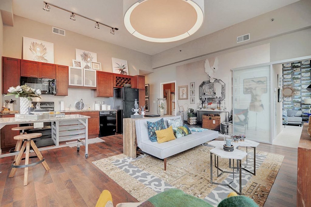 SOO Line Building Living Room Kitchen