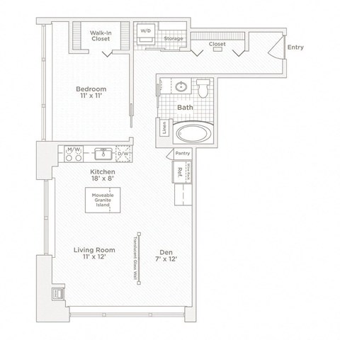 a floor plan of a small house with a bedroom and a living room