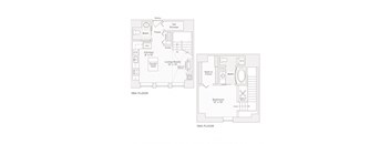 the floor plans of two renovated townhomes