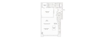 a floor plan of a small house with a garage