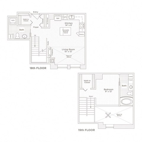 the layouts of two floor plans of a house