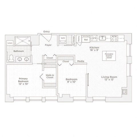 a floor plan of a house with bedrooms and a living room