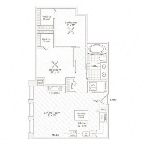 a floor plan of a house with a bedroom and a living room