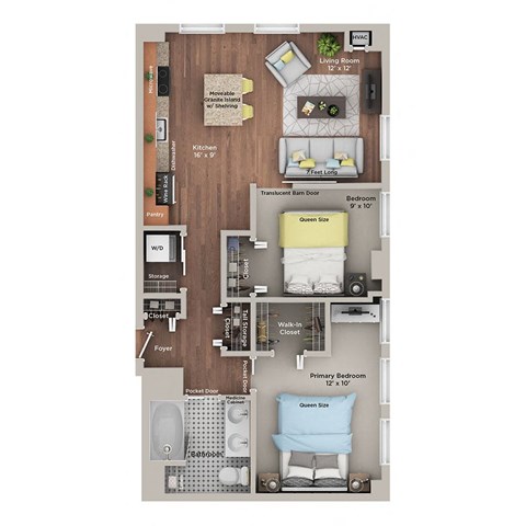 a 1 bedroom floor plan  the residences at