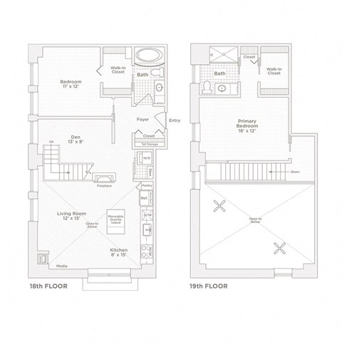two diagrams of floor plans of a modern house