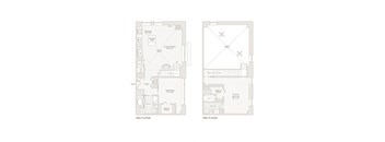 two diagrams of floor plans of both floors of a building