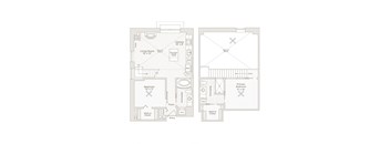 two floor plans of a modern house