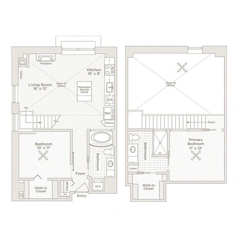 two floor plans of a modern house