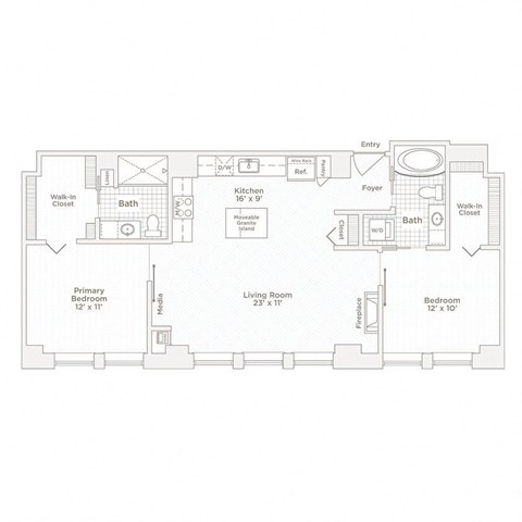 a line drawing of a floor plan of a house
