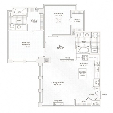a floor plan of a house with a bedroom and a living room