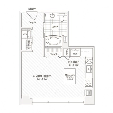 a floor plan of a small house with a bedroom and a living room