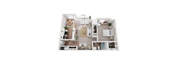 a floor plan of a home with a bedroom and a living room