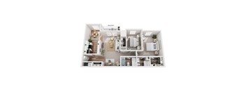 2 bed 1 bath apartment floor plan