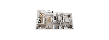 a 3 bedroom floor plan  503 square feet