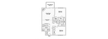2 bed 2 bath apartment floor plan