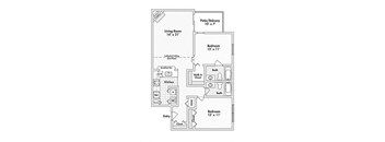 2 bed 2 bath apartment floor plan