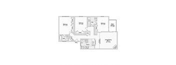 3 bed 2 bath apartment floor plan