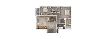 2 bed 2 bath apartment floor plan