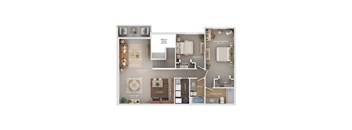 2 bed 2 bath apartment floor plan