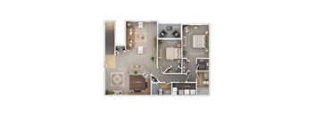 2 bed 2 bath apartment floor plan