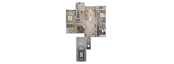 2 bed 2 bath apartment floor plan