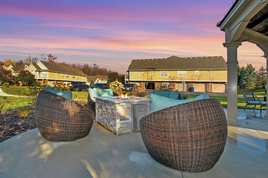 outdoor firepit with chairs