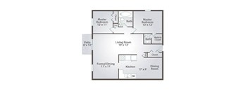 a floor plan of a small house with a bedroom and a living room