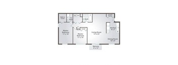 a floor plan of a living room and a dining room
