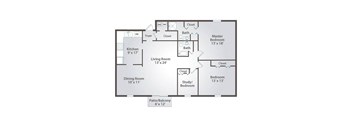 a floor plan of a living room and a dining room