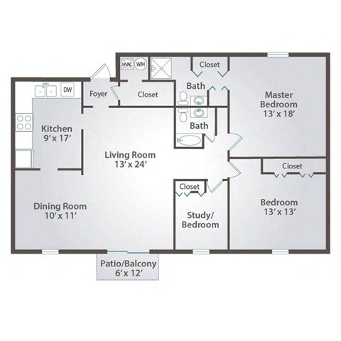 a floor plan of a living room and a dining room
