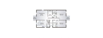 a floor plan of a home with bedrooms and a living room