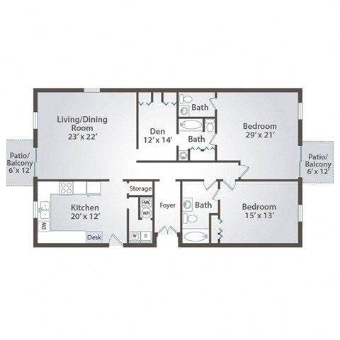 a floor plan of a home with bedrooms and a living room